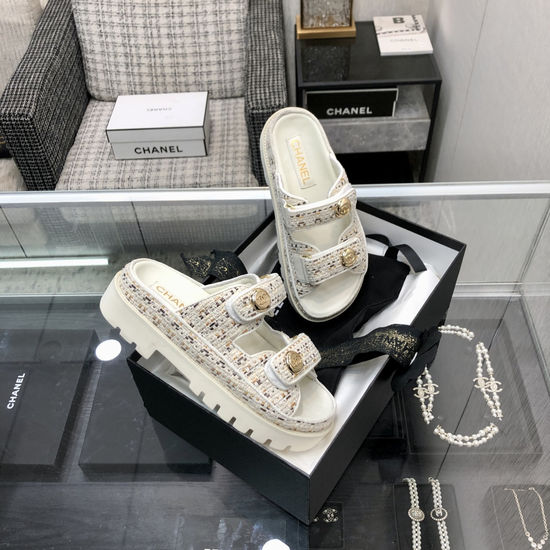 Gucci Woven Fabric Hook And Loop Slides