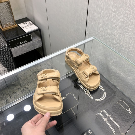 Hermes Sheepskin Upper Hook And Loop Sandals