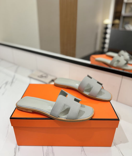 Hermes Epsom Cowhide Leather Welted Sole Comfortable Classic Shoes