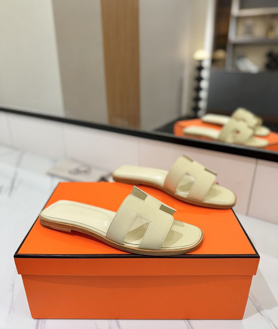 Hermes Epsom Cowhide Leather Welted Sole Comfortable Classic Shoes