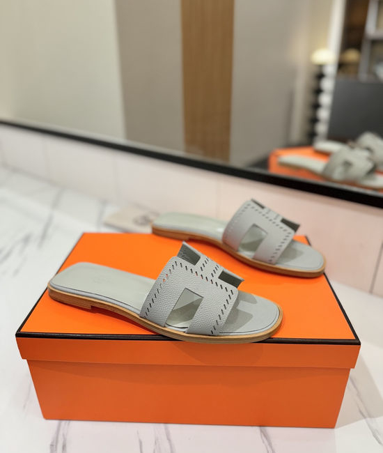Hermes Printed Epsom Cowhide Leather Welted Sole Classic Shoes