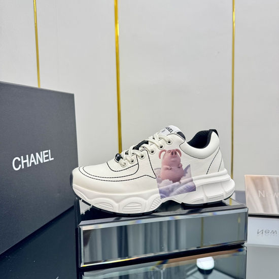 Chanel Trendy Graffiti Chunky Sneakers With Silk Cowhide Upper
