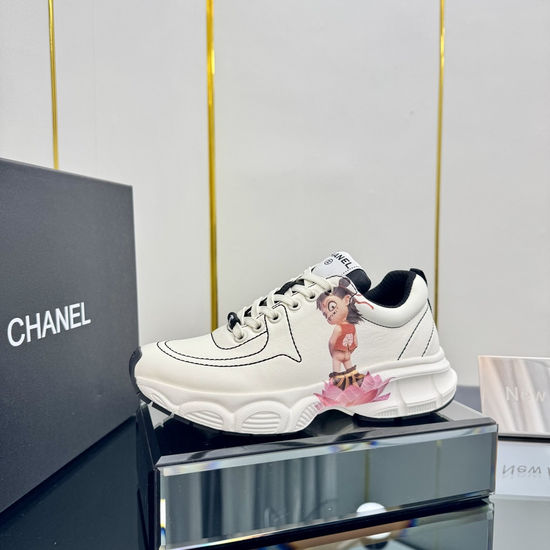 Chanel Trendy Graffiti Chunky Sneakers With Silk Cowhide Upper