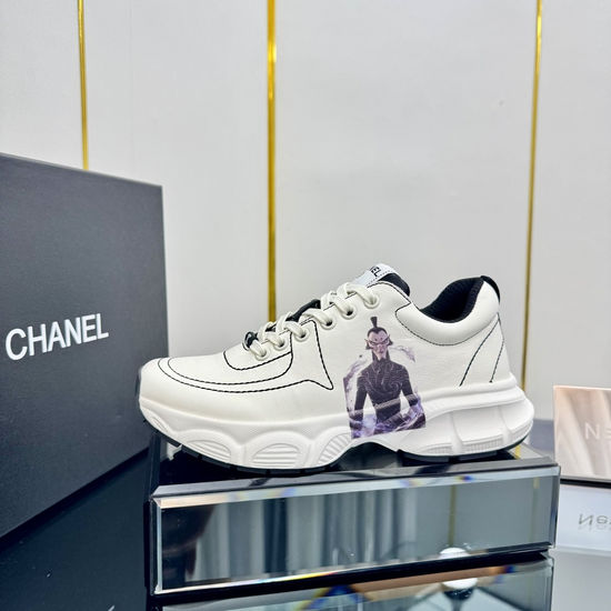 Chanel Trendy Graffiti Chunky Sneakers With Silk Cowhide Upper