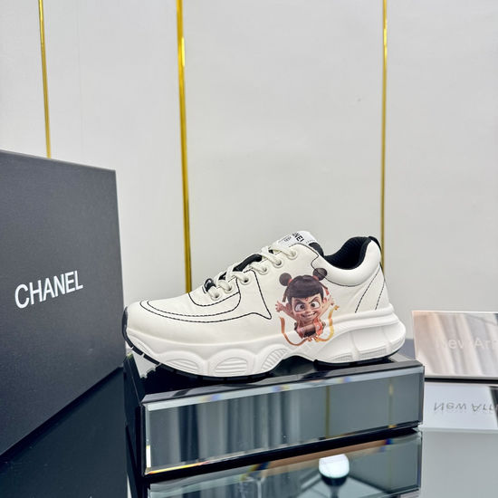 Chanel Trendy Graffiti Chunky Sneakers With Silk Cowhide Upper