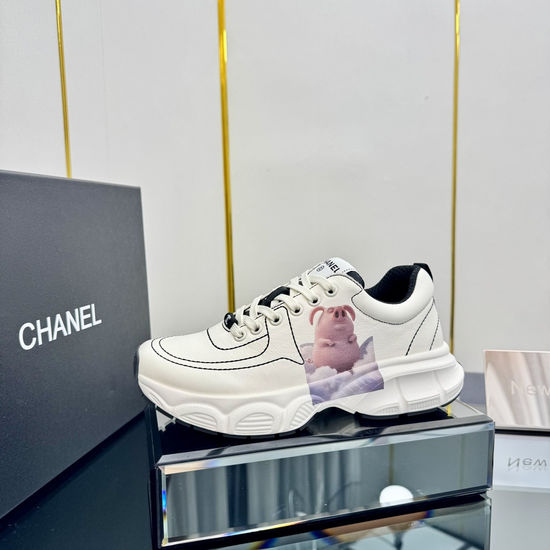 Chanel Trendy Graffiti Chunky Sneakers With Silk Cowhide Upper