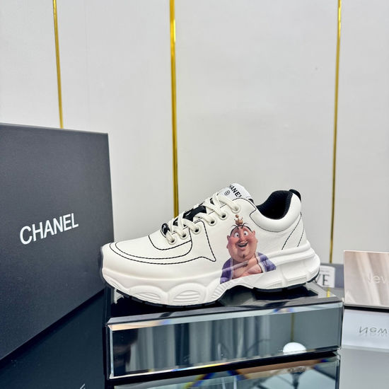 Chanel Trendy Graffiti Chunky Sneakers With Silk Cowhide Upper