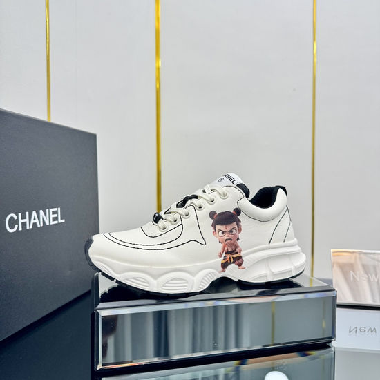 Chanel Trendy Graffiti Chunky Sneakers With Silk Cowhide Upper