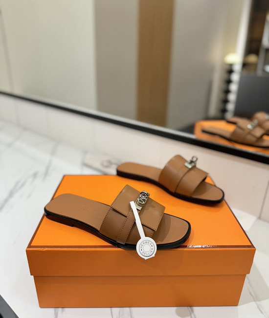 Hermes Genuine Cowhide Lined Sheepskin Comfortable Dress Shoes