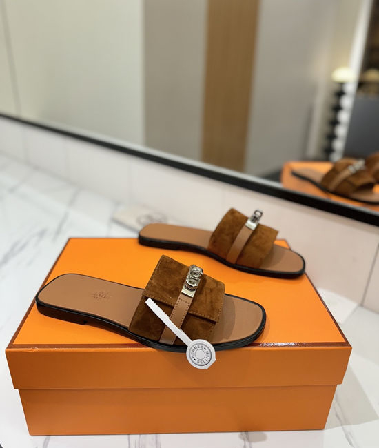 Hermes Suede Upper Sheepskin Lined Comfortable Casual Shoes