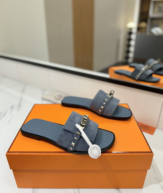 Hermes Suede Upper Welted Leather Sole Comfortable Casual Shoes