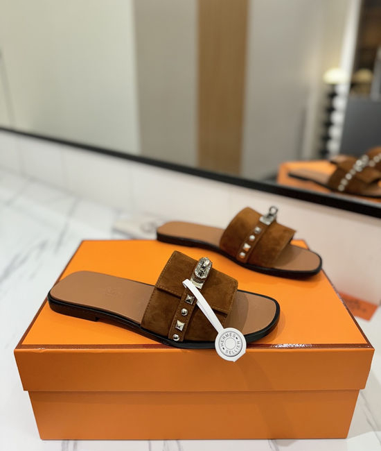 Hermes Suede Upper Welted Leather Sole Comfortable Casual Shoes