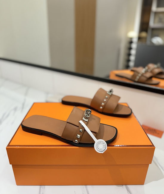 Hermes Smooth Cowhide Welted Leather Sole Comfortable Shoes