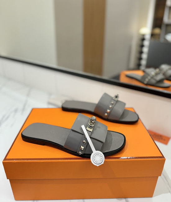 Hermes Smooth Cowhide Welted Leather Sole Comfortable Shoes