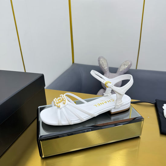 Chanel Classic Two-Tone Block Heel Strap Sandals