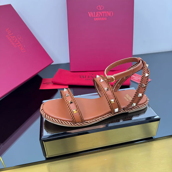 Valentino Top-tier Rivet Woven Sandals with Luxury Feel