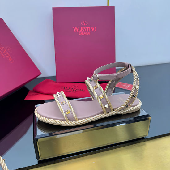 Valentino Top-tier Rivet Woven Sandals with Luxury Feel