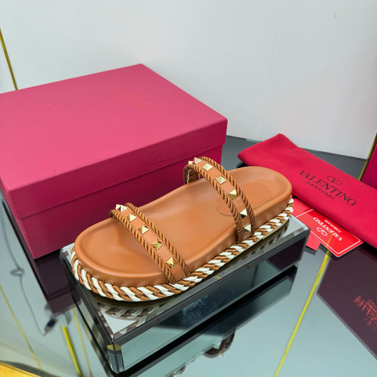 Valentino Top-tier Rivet Woven Sandals with Luxury Feel