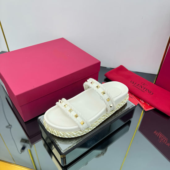 Valentino Top-tier Rivet Woven Sandals with Luxury Feel