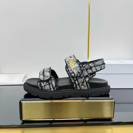 Christian Dior CD Genuine Leather Embroidered Comfortable Casual Sandals