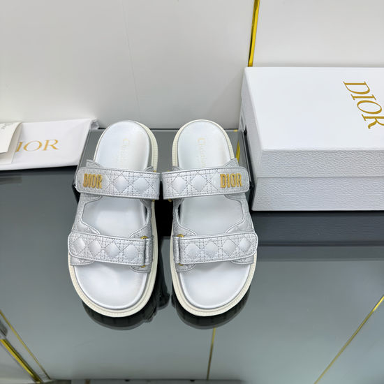 Christian Dior CD Genuine Leather Embroidered Comfortable Casual Sandals
