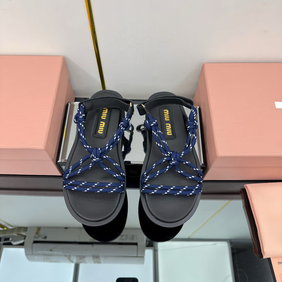 Miu Miu Cowhide Upper Sandals With Sheepskin Lining