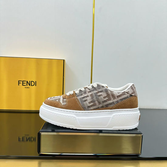 Fendi Leather Splicing Casual Thick Sole Fashion Sneakers