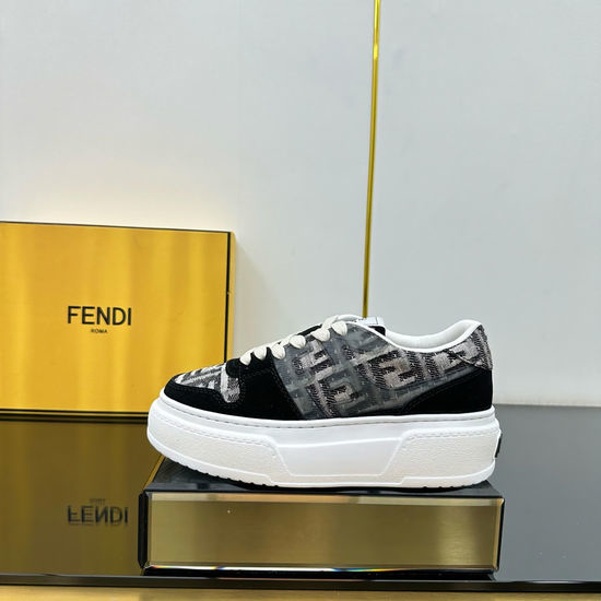 Fendi Leather Splicing Casual Thick Sole Fashion Sneakers