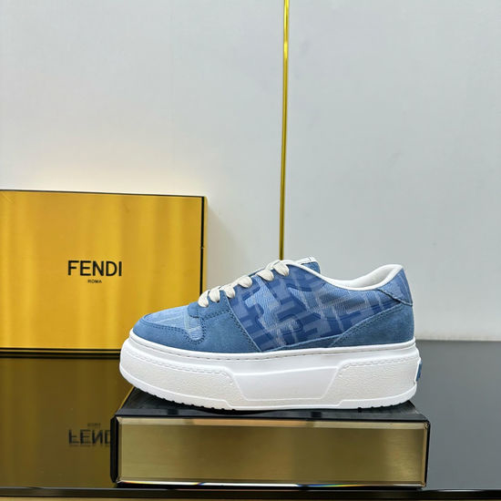 Fendi Leather Splicing Casual Thick Sole Fashion Sneakers