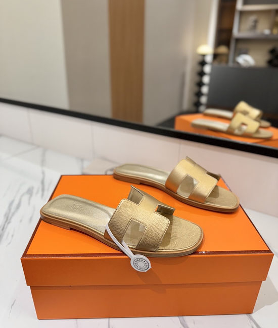Hermes Epsom Cowhide Leather Welted Sole Comfortable Classic Shoes