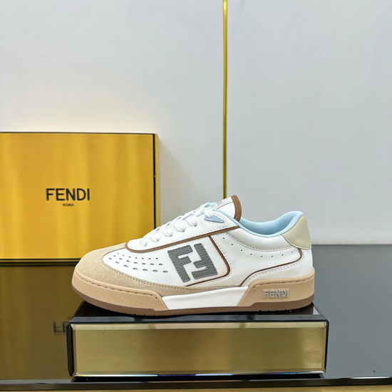 Fendi Leather Stitching Retro Logo Casual Comfortable Skate Shoes