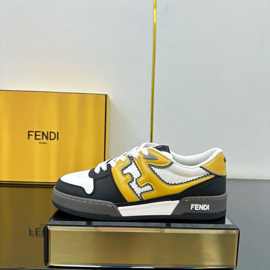 Fendi Two Tone Leather Stitched Classic Casual Sneakers