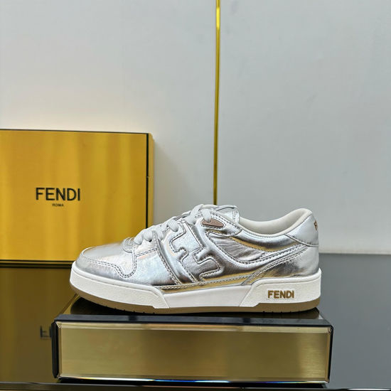 Fendi Two Tone Leather Stitched Classic Casual Sneakers