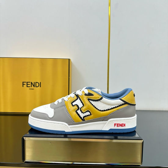 Fendi Two Tone Leather Stitched Classic Casual Sneakers