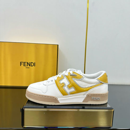 Fendi Two Tone Leather Stitched Classic Casual Sneakers