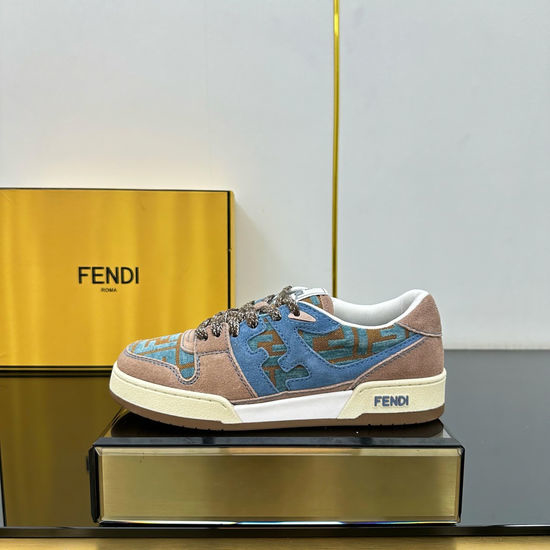 Fendi Mixed Material Retro Styled Casual Daily Sneakers