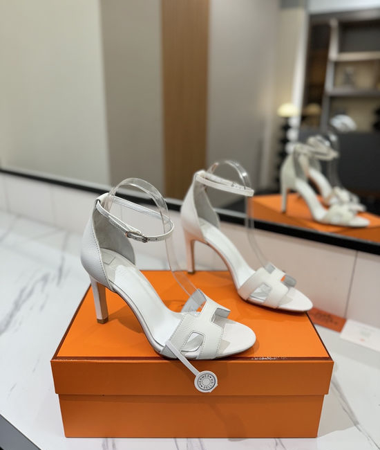 Hermes Elegant Palm Grain Leather High Heel Dress Shoes