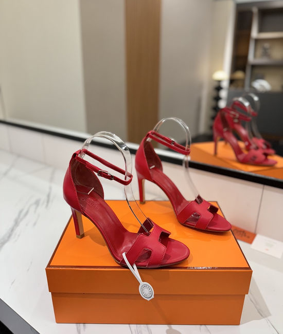 Hermes Premium Smooth Leather High Heel Comfort Shoes