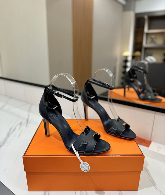 Hermes Premium Smooth Leather High Heel Comfort Shoes
