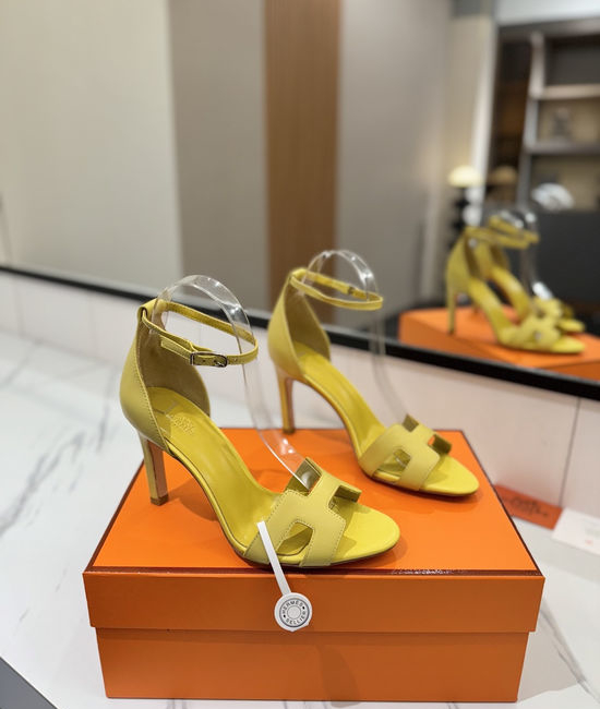 Hermes Premium Smooth Leather High Heel Comfort Shoes