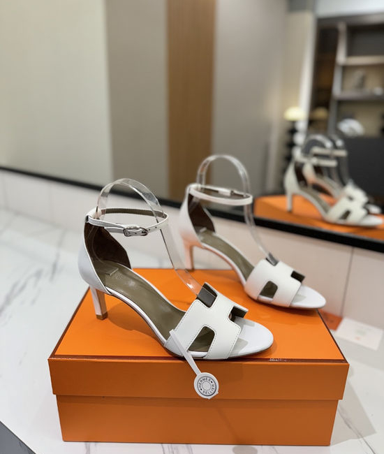Hermes Premium Smooth Leather Mid Heel Comfort Shoes