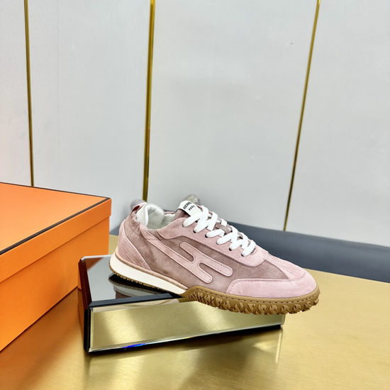 Hermes Retro Style Leather Skate Shoes with Comfortable Lining