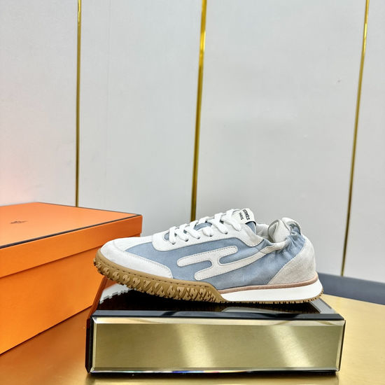Hermes Retro Style Leather Skate Shoes with Comfortable Lining