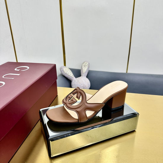 Gucci Cut-out Leather Mules with Interlocking G Detail