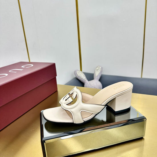 Gucci Cut-out Leather Mules with Interlocking G Detail