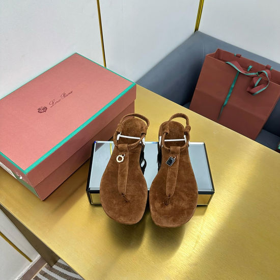 Loro Piana Soft Suede Slides Cashmere Lining Silk Insole Genuine Leather Sole