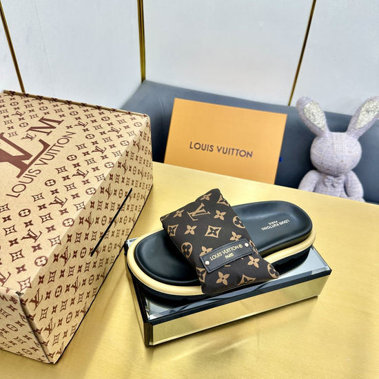 Louis Vuitton LV Premium Down Filled Slippers with Fluffy Comfort Fit