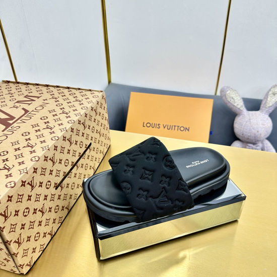 Louis Vuitton LV Premium Down Filled Slippers with Fluffy Comfort Fit