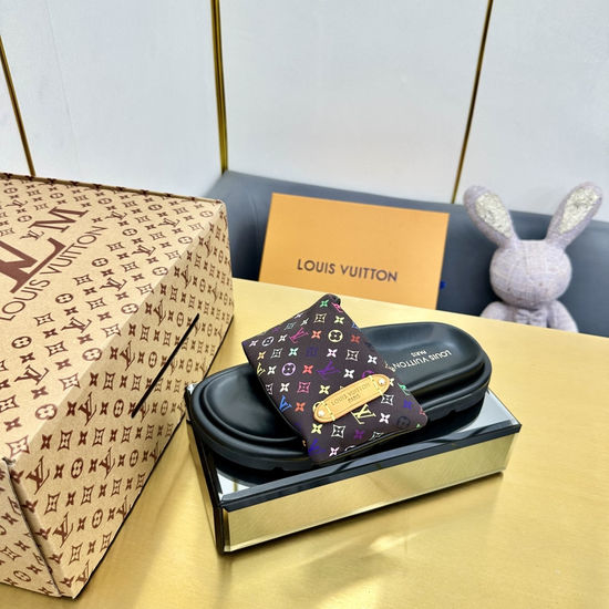 Louis Vuitton LV Premium Down Filled Slippers with Fluffy Comfort Fit