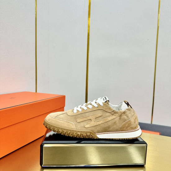 Hermes Retro Style Leather Skate Shoes with Comfortable Lining